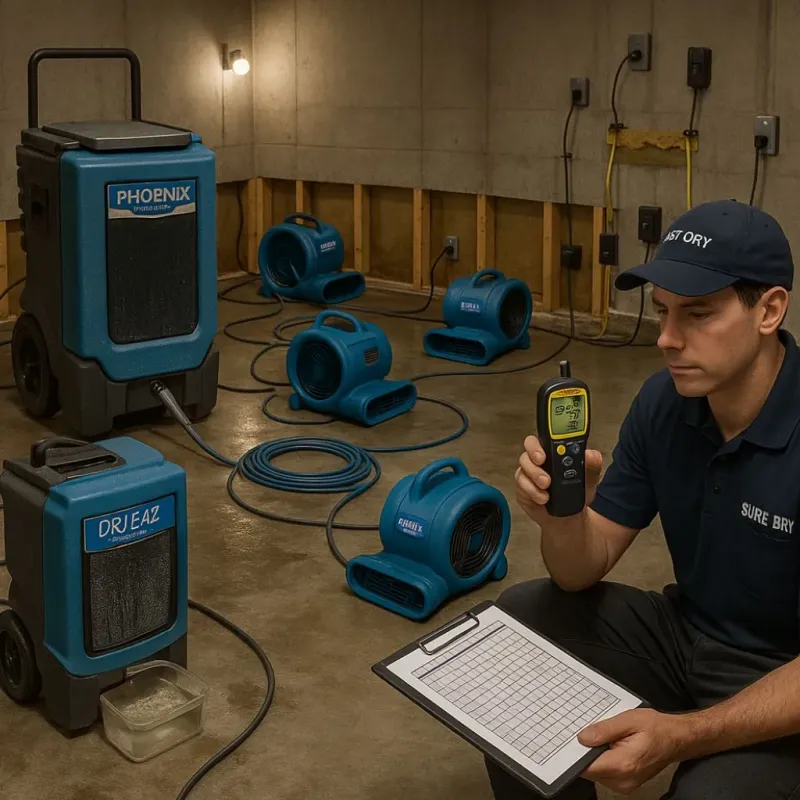 Structural Drying and Dehumidification process in Ninety Six, SC